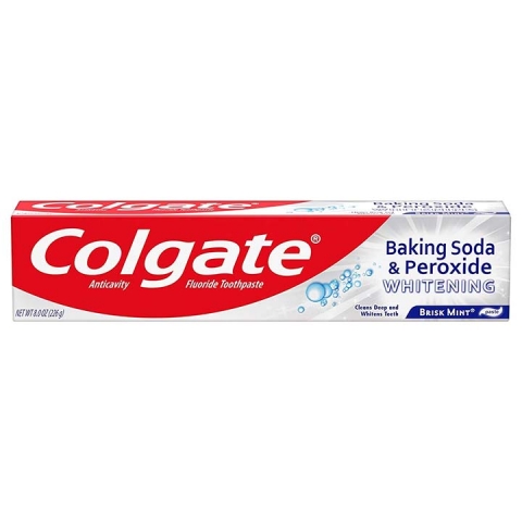 Kem đánh răng Mỹ Colgate Peroxide và Baking Soda, Brisk Mint - 226g/tuýp